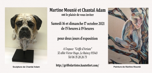 exposition,artiste,Chantal Adam,sculptrice,location,espace d'exposition,
